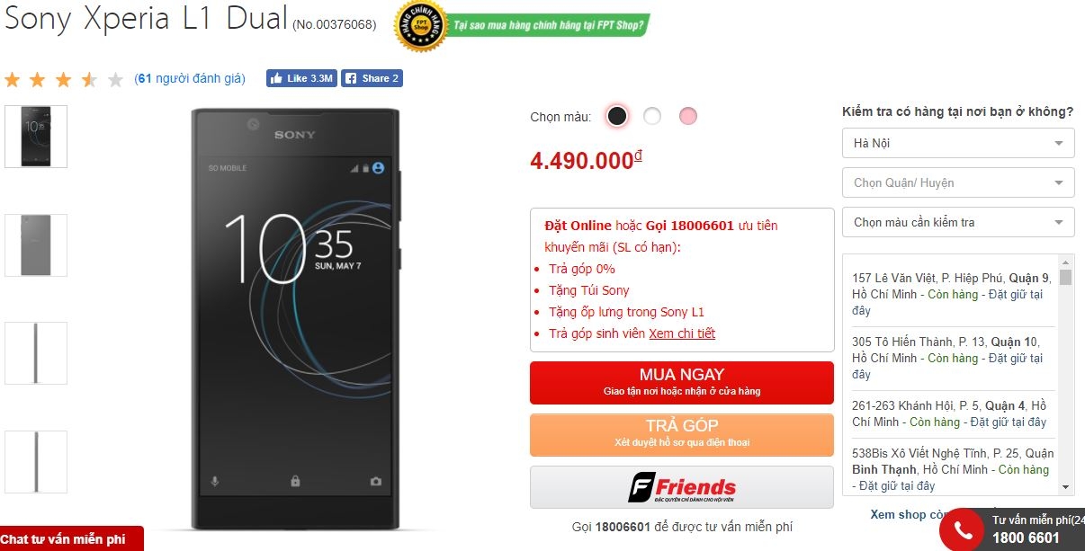 Sony Xperia L1 Dual màn hình 5.5 inch, chạy Android 7.0 có đáng mua trong tầm giá 4.5 triệu?