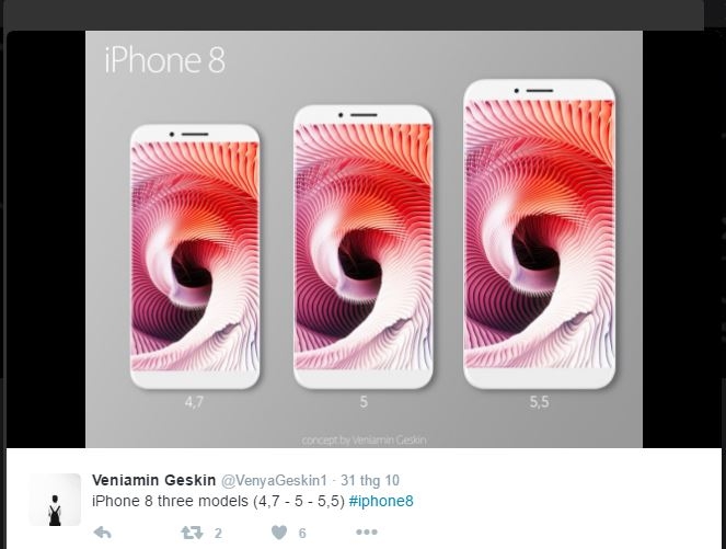 iPhone 8 màn hình tràn cạnh cực đẹp với 3 kích thước đây rồi