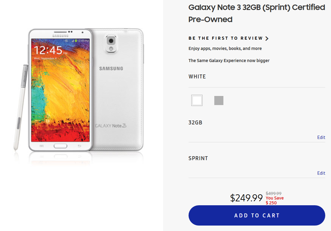 Samsung bỗng dưng bán Galaxy Note 3 tân trang giá rẻ
