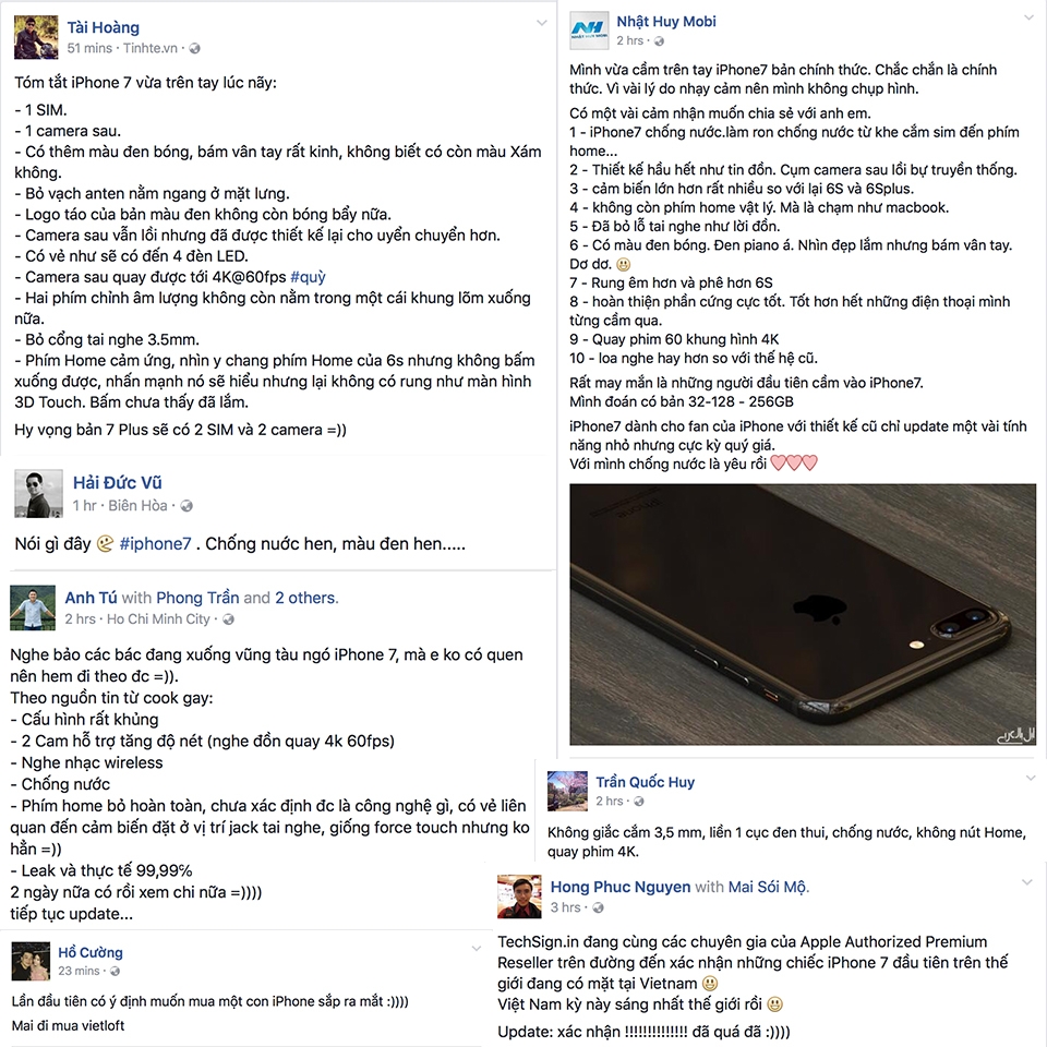iPhone 7 gây xôn xao trong cộng đồng công nghệ Việt Nam tối qua