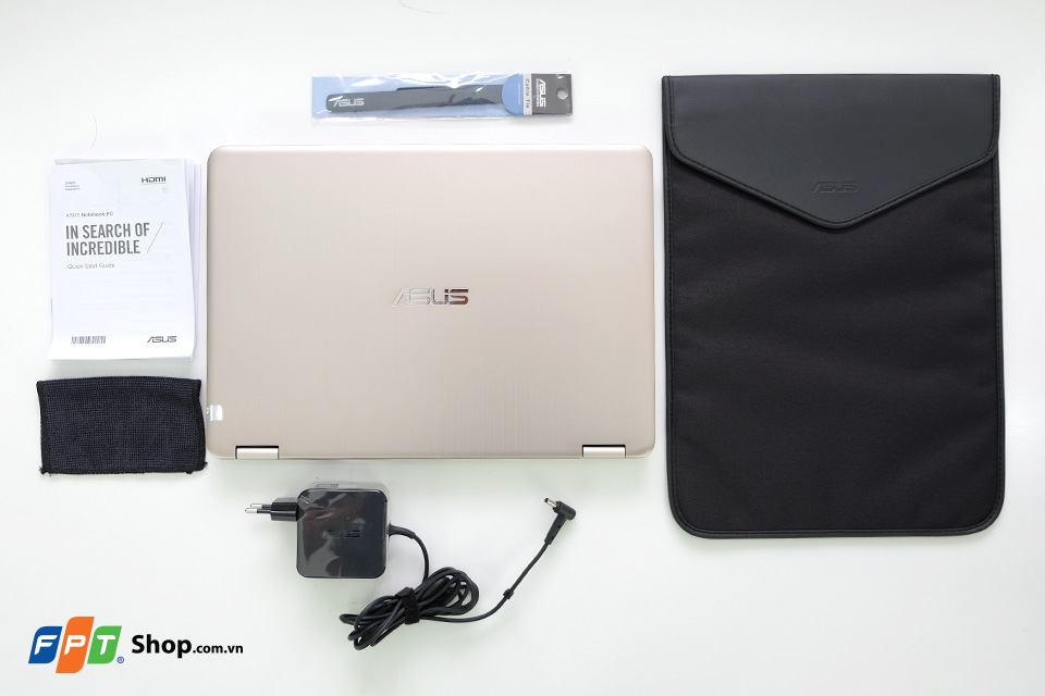 Mở hộp ASUS VivoBook Flip TP301UA: Đẹp, cứng cáp, xoay gập 360 độ ASUS VivoBook Flip TP301UA phiên bản Gold cùng phụ kiện