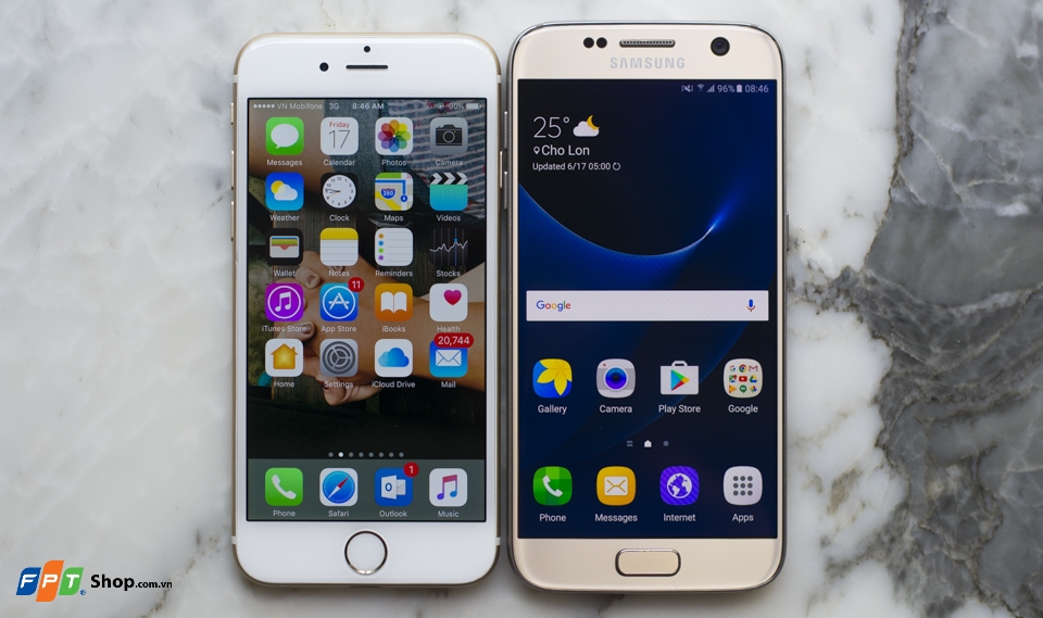 Thiết kế Samsung Galaxy S7 và iPhone 6: Long tranh hổ đấu
