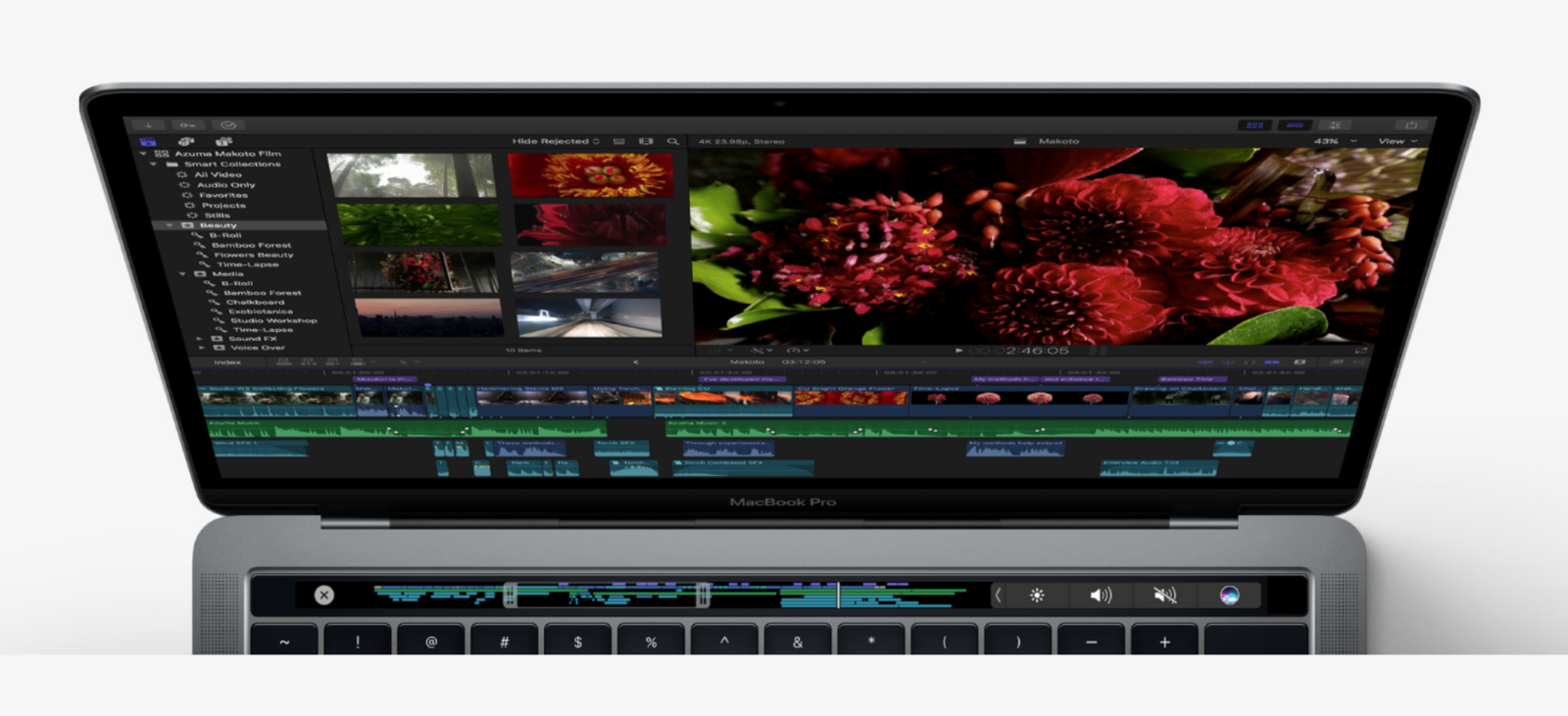 Touch Bar dùng để chỉnh sửa phim