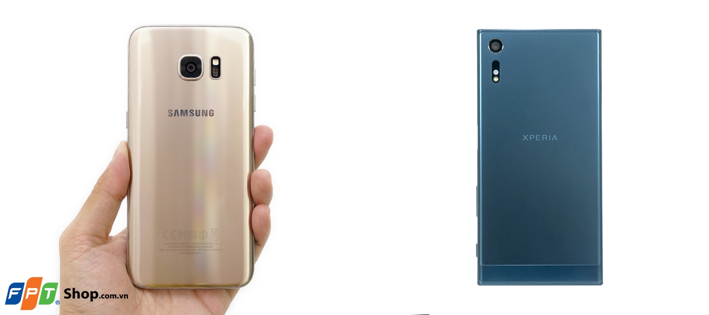 So sánh mặt lưng Galaxy S7 Edge và Xperia XZ So sánh mặt lưng Galaxy S7 Edge và Xperia XZ