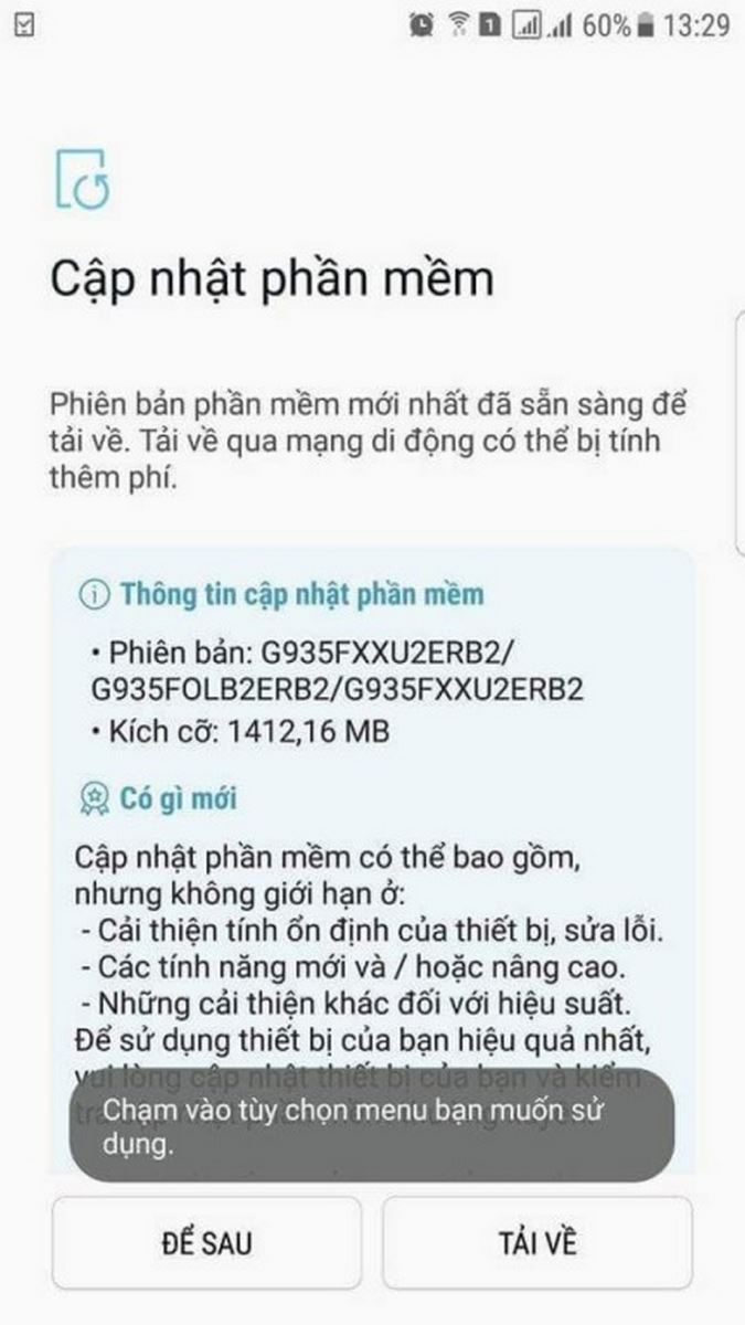 Bản cập nhật Android 8 Oreo dành cho Galaxy S7 Edge