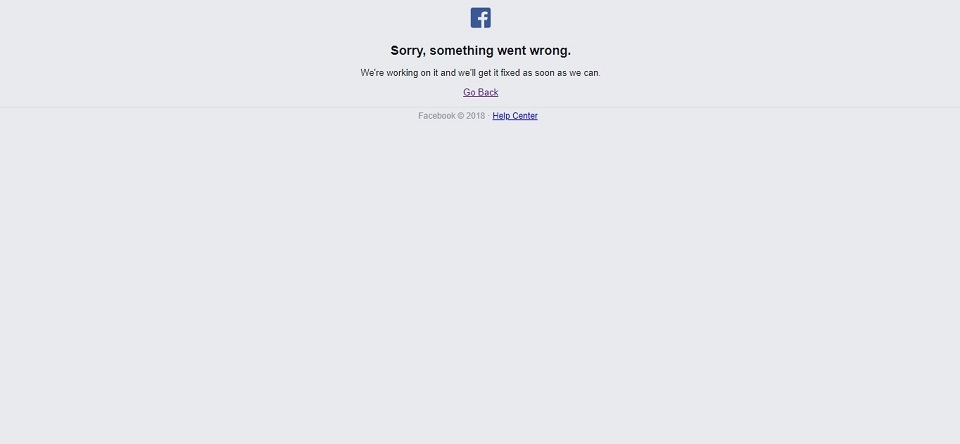 Facebook thông báo gặp sự cố không thể truy cập