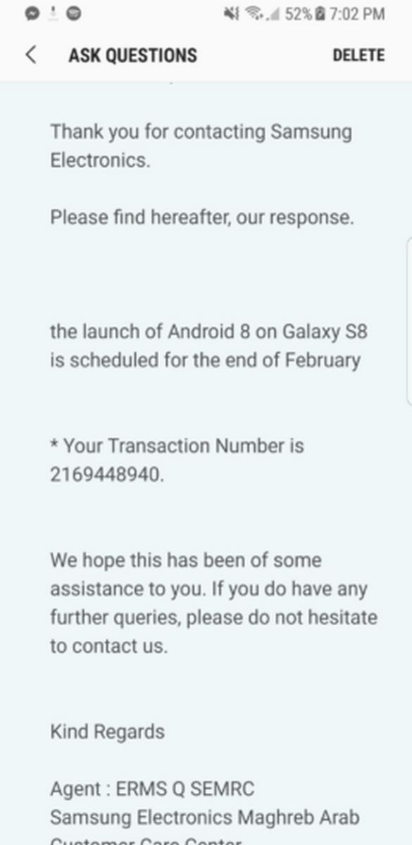 Samsung phản hồi người dùng thời gian lên đời Android 8 trên Galaxy S8