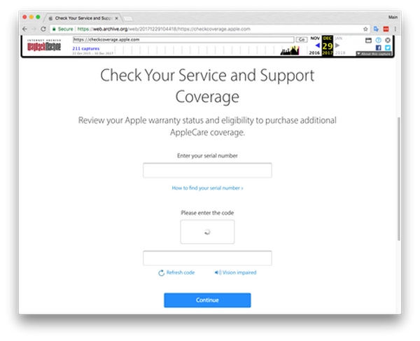 Đây là giao diện chưa thay đổi của website check bảo hành Apple