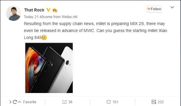 Thiết kế Mi Mix 2s