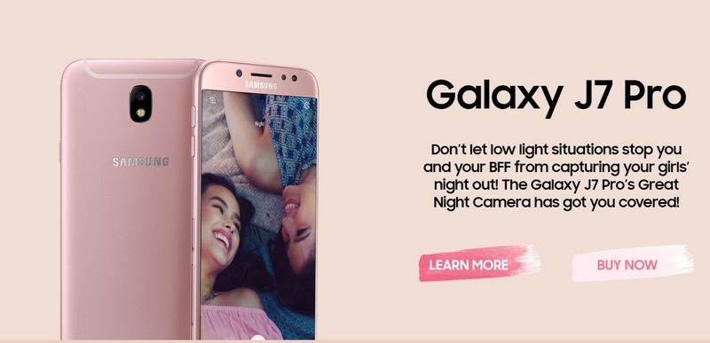 Galaxy J7 Pro phiên bản màu hồng nữ tính