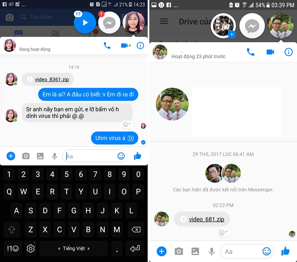 Virus phát tán qua Facebook Messenger Virus phát tán qua Facebook Messenger