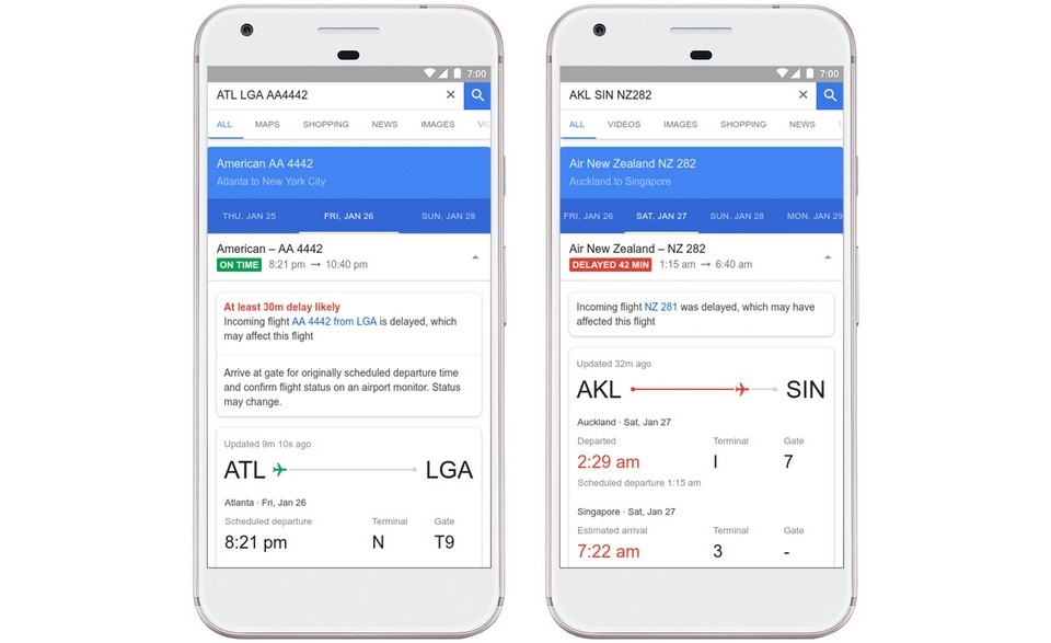 Google dùng AI dự đoán chuyến bay bị hoãn Tính năng Flights của Google đã có thể dự đoán chuyến bay bị hoãn.