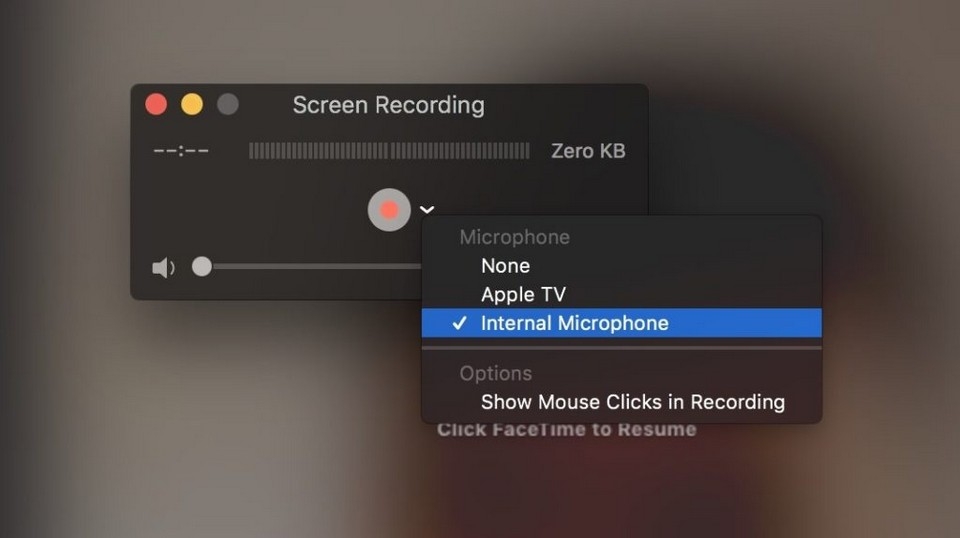 Cách ghi lại video FaceTime trên máy tính Mac Bạn hãy chọn Internal Microphone.