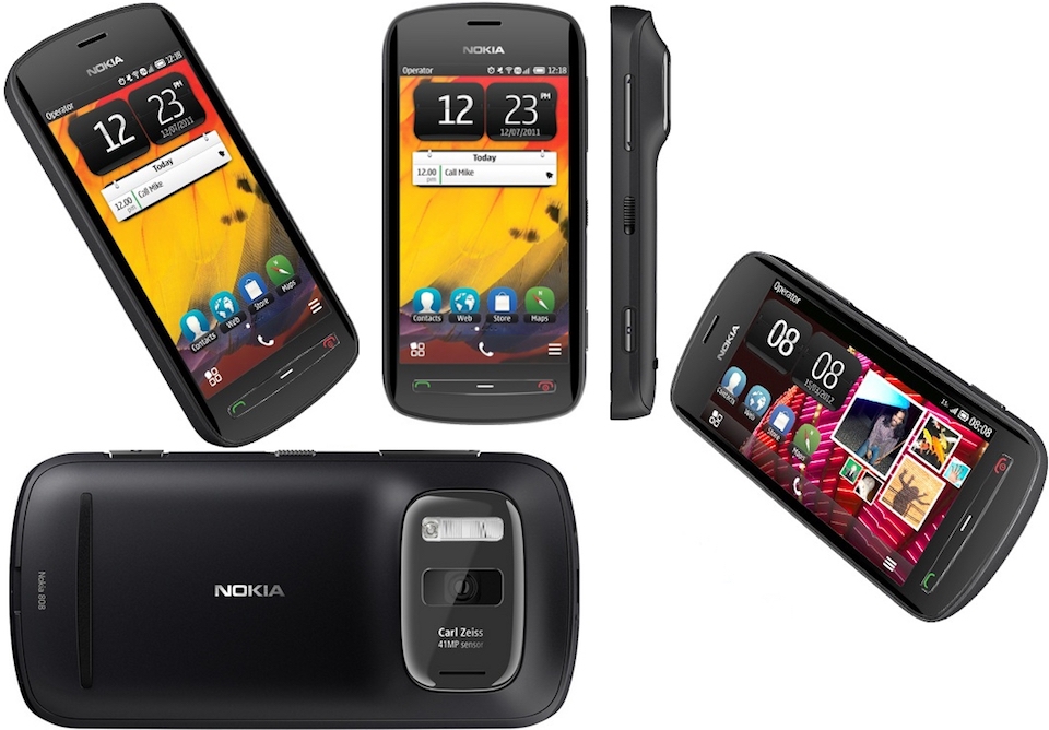 Mẫu điện thoại Nokia 808 Pureview.