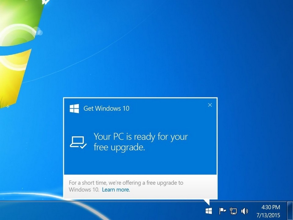 Microsoft hứa không bắt buộc người dùng cập nhật Windows nữa. Ứng dụng Get Windows 10 của Microsoft hiển thị thông báo nhắc nhở cập nhật.
