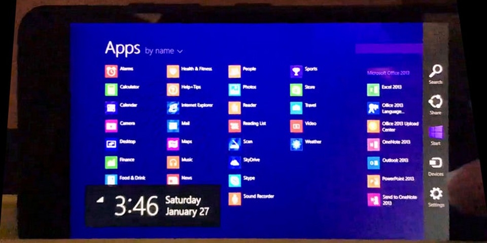 Hình ảnh thử nghiệm hệ điều hành Windows RT trên máy Windows Phone.