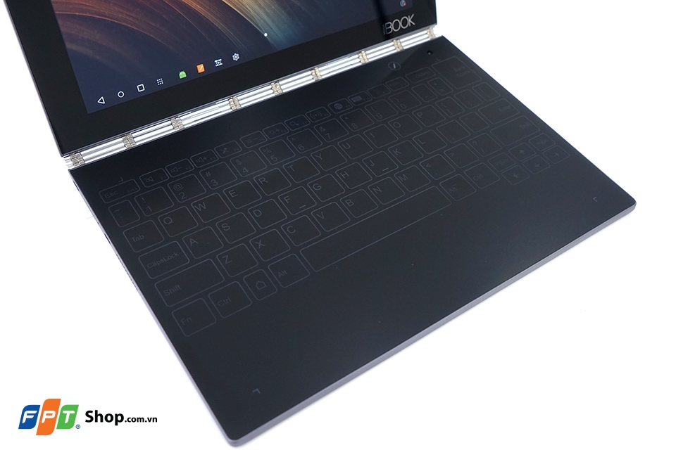 Trố mắt với bàn phím Halo trên Lenovo Yoga Book Bề mặt cảm ứng được làm hơi nhám, tạo độ bám khi vuốt tay.