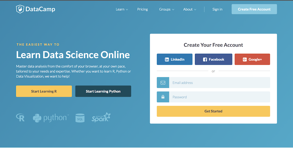 Website học tập miễn phí DataCamp.