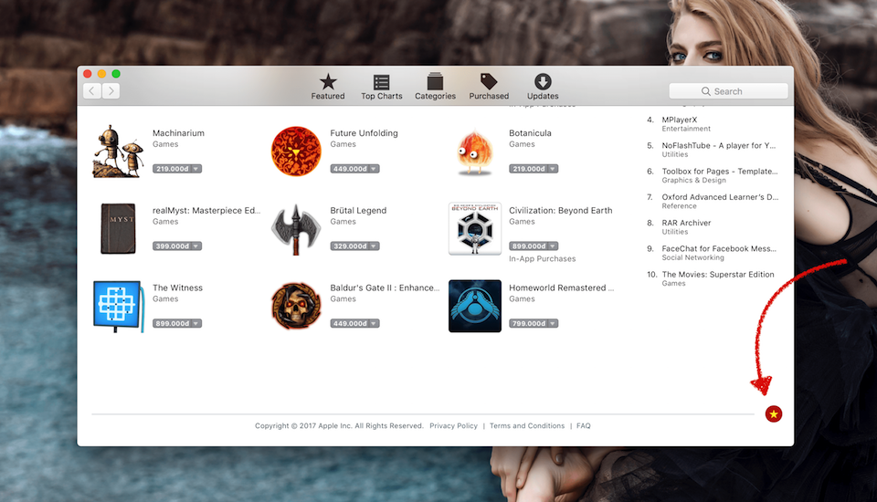 Nhấn vào biểu tượng lá cờ Việt Nam.