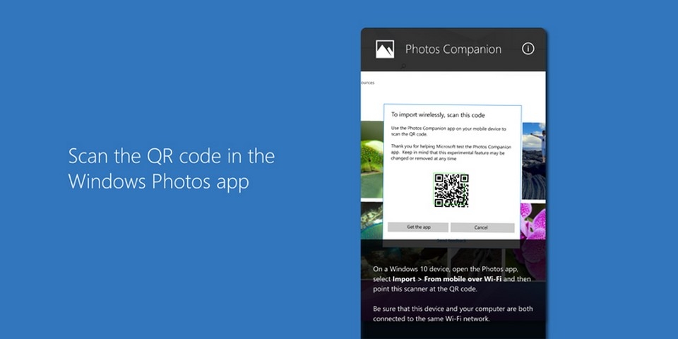 Microsoft ra mắt ứng dụng Photos Companion Quét mã QR để kết nối và đồng bộ nhanh hơn.