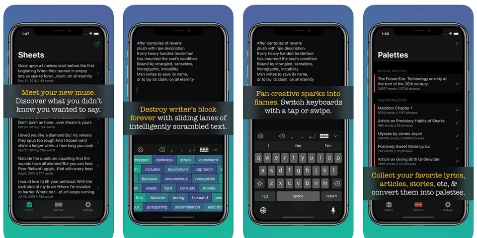 5 ứng dụng viết nhạc miễn phí trên smartphone Ứng dụng Word-Pallete.