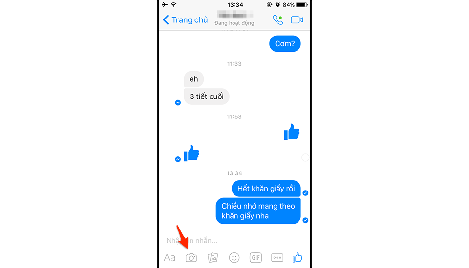 Chọn biểu tượng máy ảnh