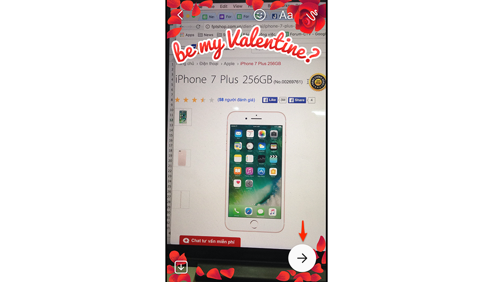 Chụp ảnh và nhấn gửi
