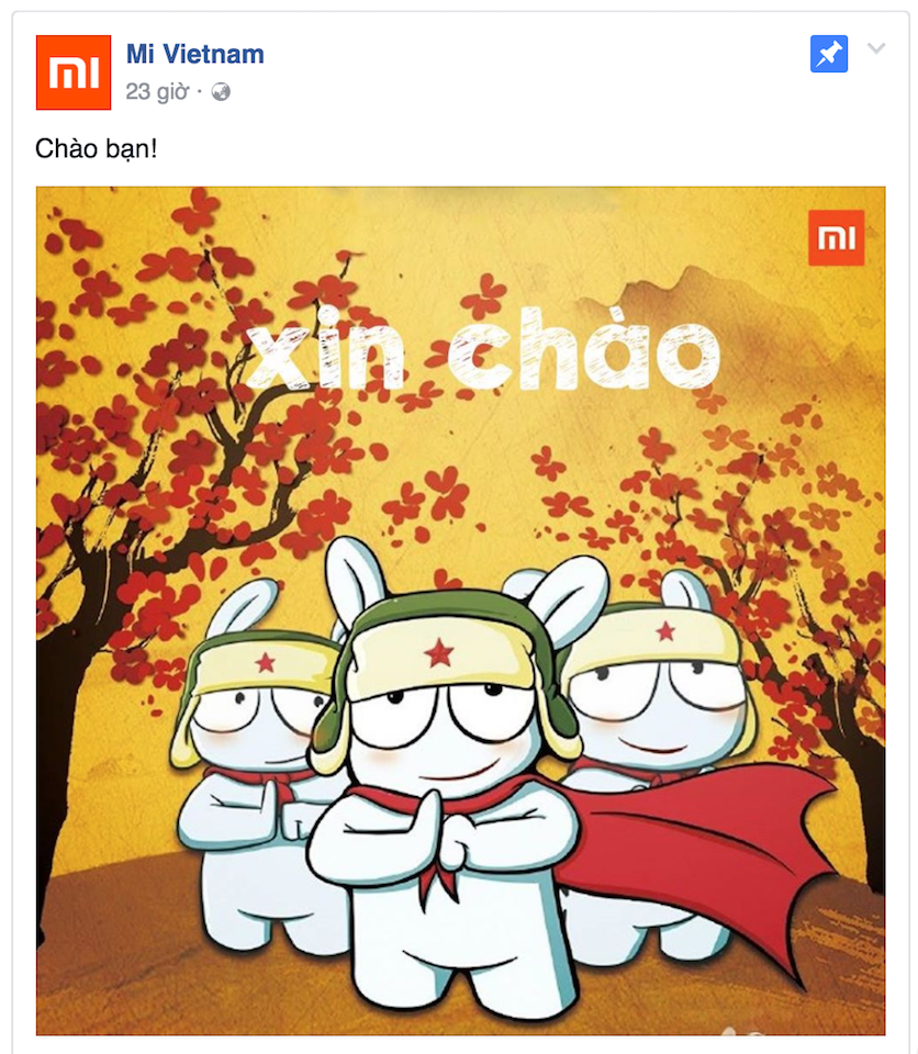 Xiaomi Việt Nam gửi lời chào đến toàn thể người dùng