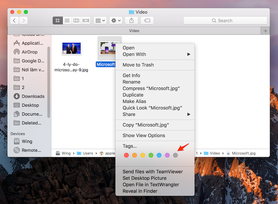 7 mẹo nhỏ thao tác với tập tin trên macOS Thêm thẻ tag