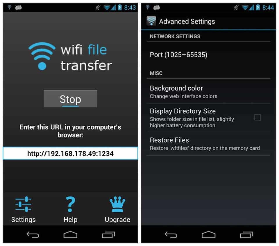 Ứng dụng chia sẻ file qua Wifi có thể bị cài mã độc Ứng dụng Wifi File Transfer