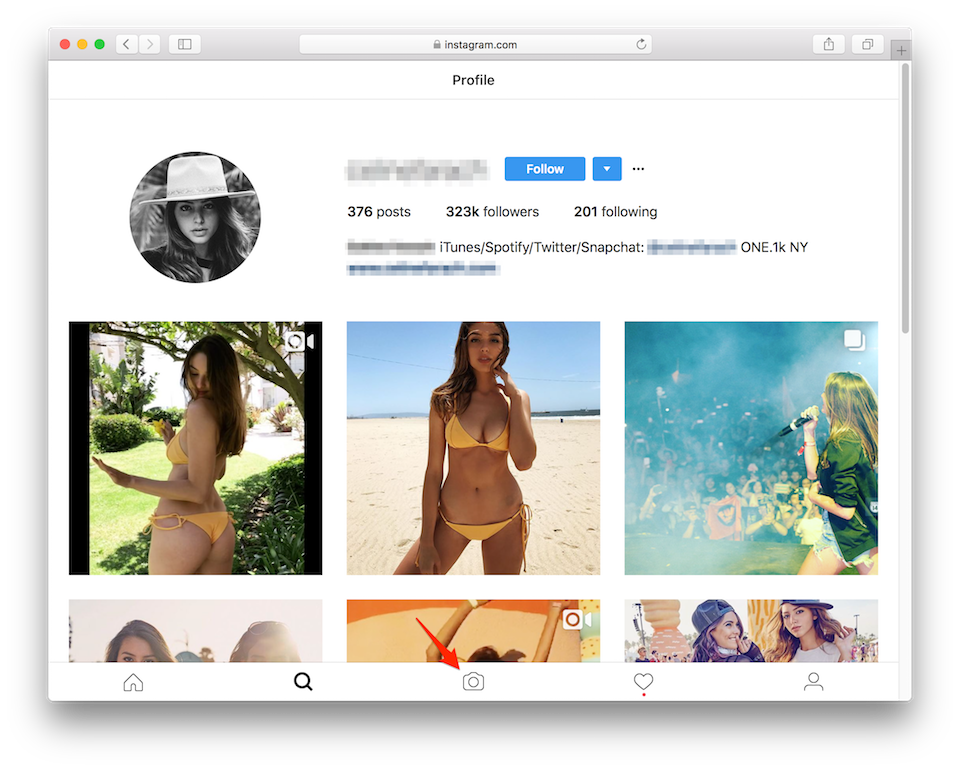Đăng ảnh lên Instagram từ trình duyệt Safari