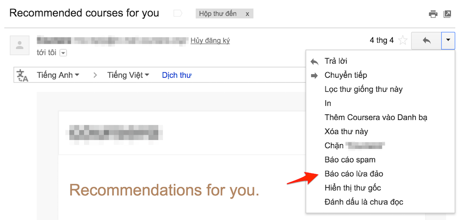 5 điều giúp bảo vệ thông tin cá nhân trên email Báo cáo email lừa đảo với Google