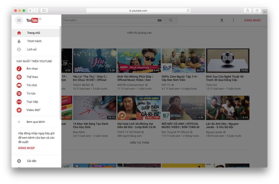 Giao diện mới trên YouTube