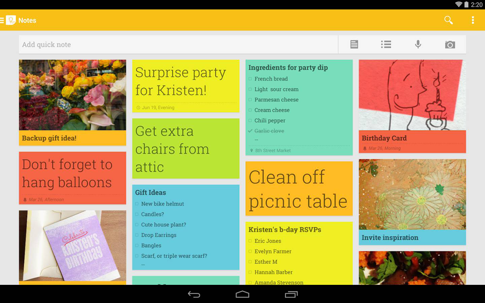 Công cụ Google Keep