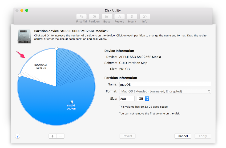 Nhấn chọn vào phân vùng muốn xóa trên biểu đồ tròn
