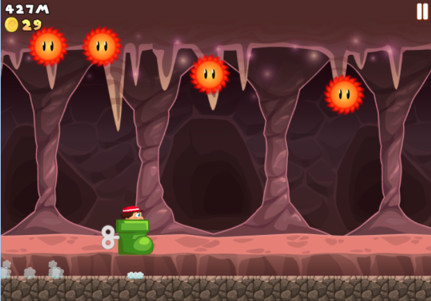 Trò chơi giống Super Mario Run trên Android Người chơi sẽ phải vượt qua các thử thách để về đích