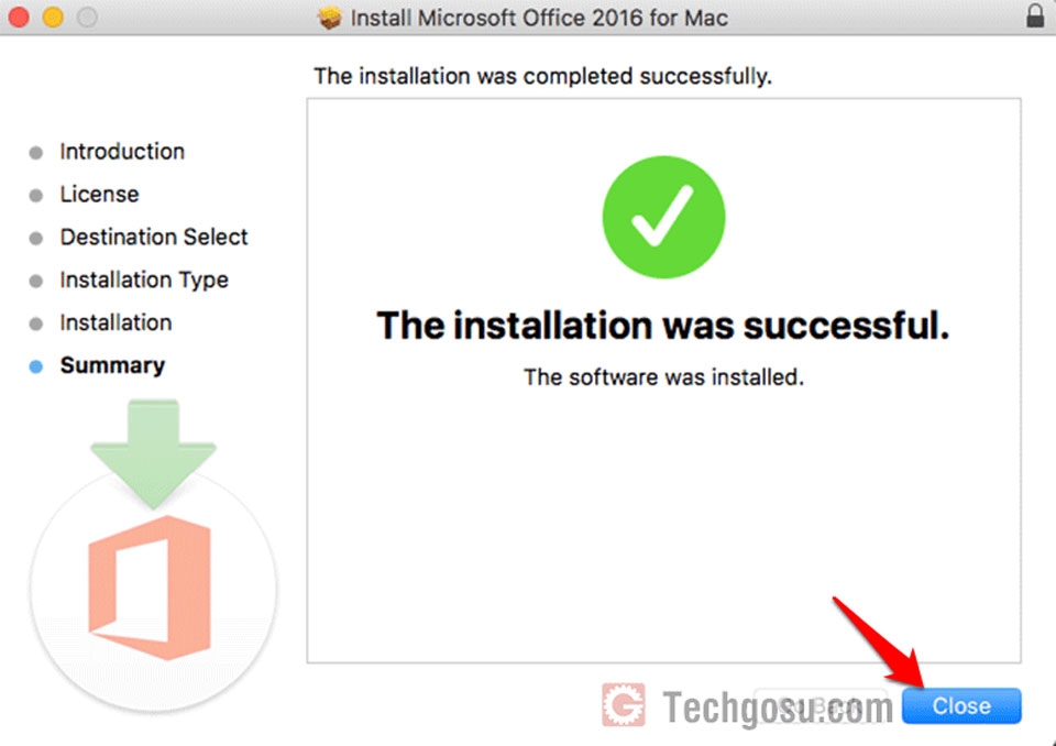 Chọn nút Close để thoát bước cài đặt