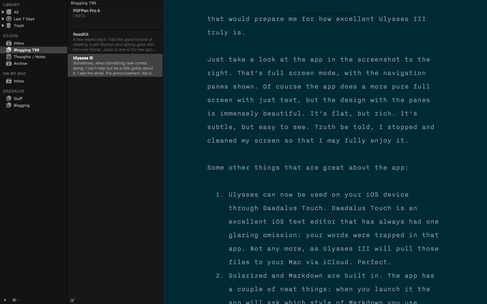 Những ứng dụng Macbook Air bạn nên sử dụng Ứng dụng Macbook Air - Ulysses III