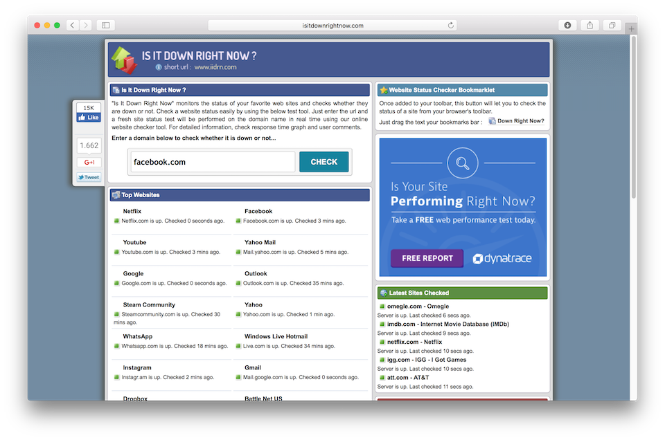 Kiểm tra tình trạng của website