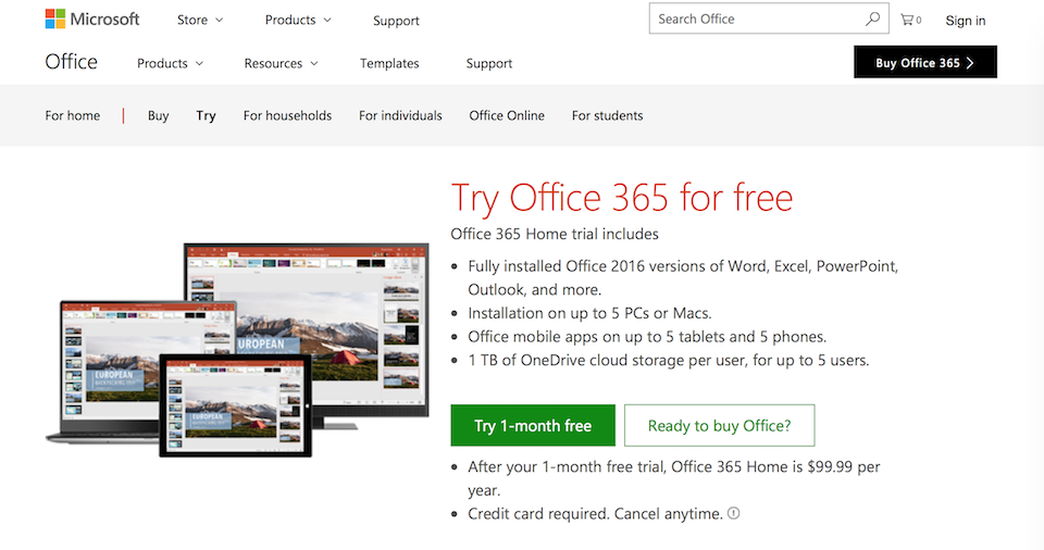 5 bản Microsoft Office miễn phí mà bạn nên dùng Dùng thử Office 365 trong 30 ngày