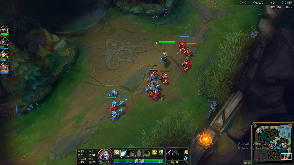 FPS giao động từ 110 đến 150 khi chơi game LMHT