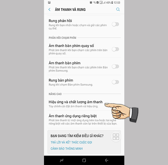 Chọn Hiệu ứng và chất lượng âm thanh