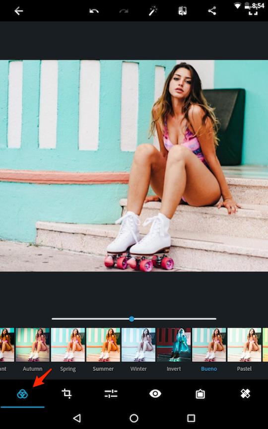 Cách dùng ứng dụng Photoshop Express trên smartphone Chọn bộ lọc màu