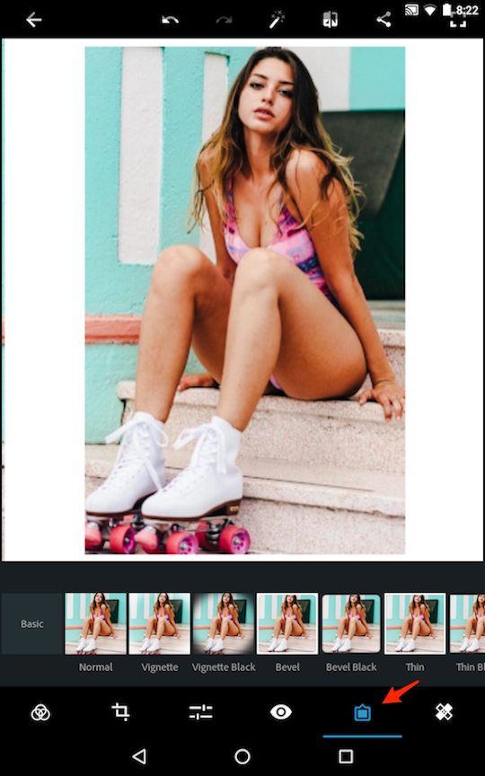 Cách dùng ứng dụng Photoshop Express trên smartphone Thêm viền màu