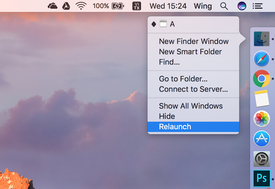 Cuối cùng, hãy khởi động lại trình quản lý tập tin Finder.