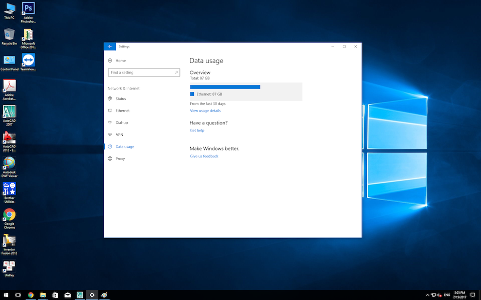 Vào phần Network trong cài đặt