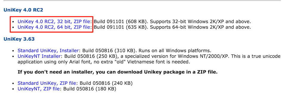 Cách xử lý không gõ được tiếng Việt trong Win 7 Tùy vào hệ điều hành mà bạn cần cài bản Unikey sao cho phù hợp.
