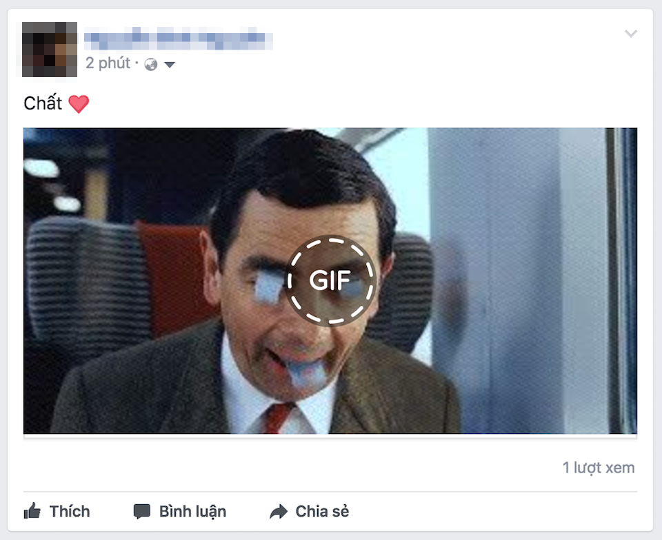 Ảnh GIF trên Facebook.