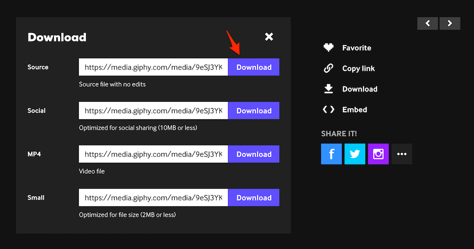 Nhấn nút Download để tải ảnh động.