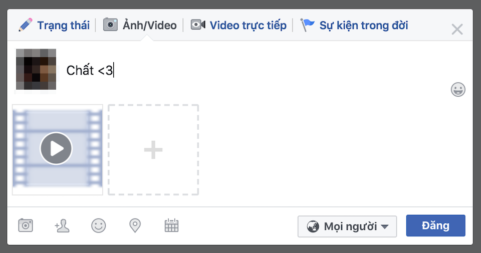 Để đăng ảnh động lên Facebook, bạn chỉ cần kéo trực tiếp vào bài viết.